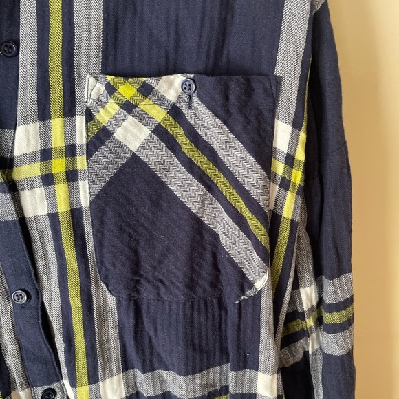 Vera Moda Noisy May Plaid Button Up Shirt Size Medium - Picture 5 of 8